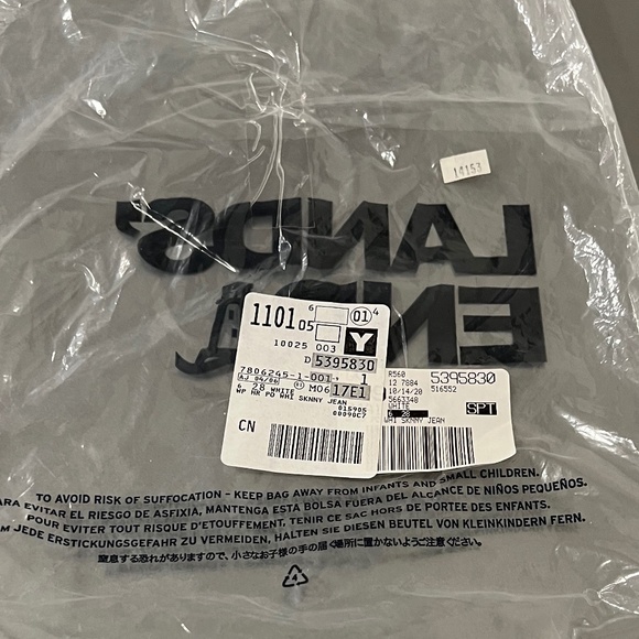 NWT Lands' End High Rise Skinny Jeans in White, Women's Size 6 Petite L28 - Picture 7 of 7